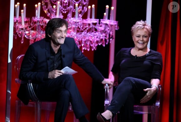 Exclusif - Pierre Palmade et Muriel Robin - Spectacle "Elles se croient toutes Joly" en hommage à Sylvie Joly, mis en scène par Pierre Palmade, au théâtre de Paris dans le 9e arrondissement à Paris, le 26 octobre 2015, qui est diffusé le 15 janvier 2016 sur France 3.© Dominique Jacovides - Romuald Meigneux / Bestimage