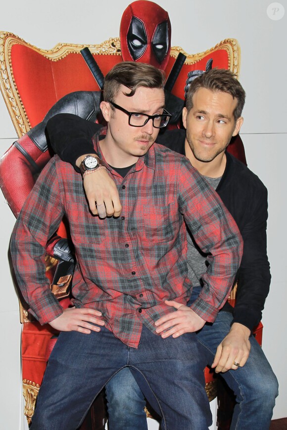 Ryan Reynolds avec Kevin Lieber lors d'une projection privée de Deadpool à New York le 18 janvier 2016.