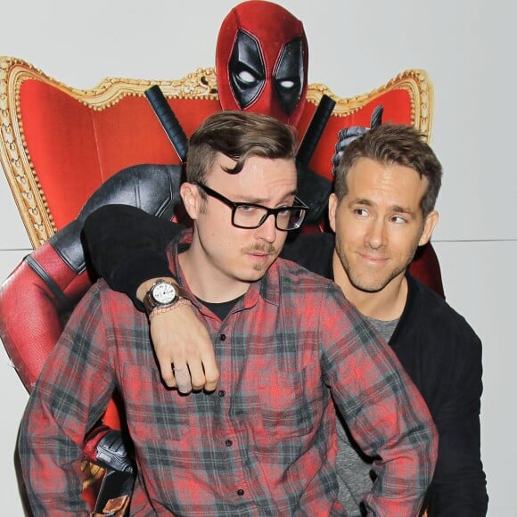 Ryan Reynolds avec Kevin Lieber lors d'une projection privée de Deadpool à New York le 18 janvier 2016.