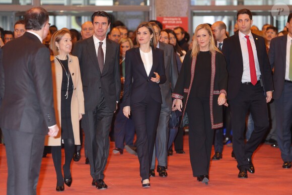 La reine Letizia d'Espagne inaugurait le 20 janvier 2016 la 36e édition du FITUR, le Salon international du tourisme de Madrid, au Parc des Expositions Juan Carlos Ier.