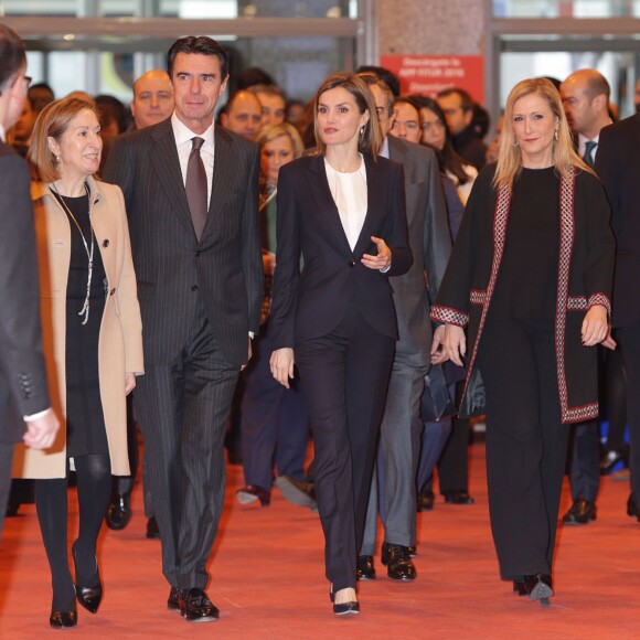 La reine Letizia d'Espagne inaugurait le 20 janvier 2016 la 36e édition du FITUR, le Salon international du tourisme de Madrid, au Parc des Expositions Juan Carlos Ier.