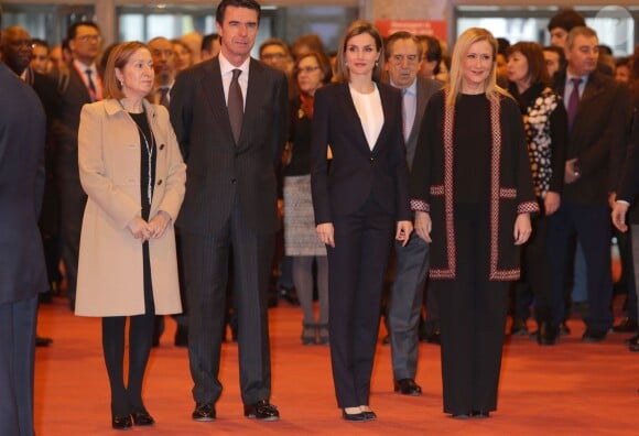 La reine Letizia d'Espagne inaugurait le 20 janvier 2016 la 36e édition du FITUR, le Salon international du tourisme de Madrid, au Parc des Expositions Juan Carlos Ier.