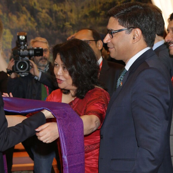 La reine Letizia d'Espagne inaugurait le 20 janvier 2016 la 36e édition du FITUR, le Salon international du tourisme de Madrid, au Parc des Expositions Juan Carlos Ier.