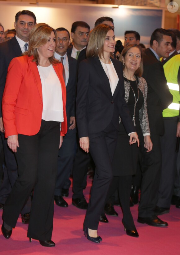 La reine Letizia d'Espagne inaugurait le 20 janvier 2016 la 36e édition du FITUR, le Salon international du tourisme de Madrid, au Parc des Expositions Juan Carlos Ier.