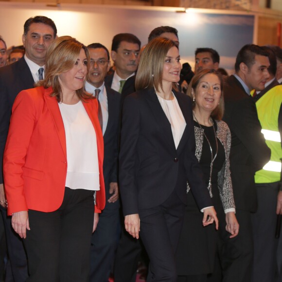 La reine Letizia d'Espagne inaugurait le 20 janvier 2016 la 36e édition du FITUR, le Salon international du tourisme de Madrid, au Parc des Expositions Juan Carlos Ier.