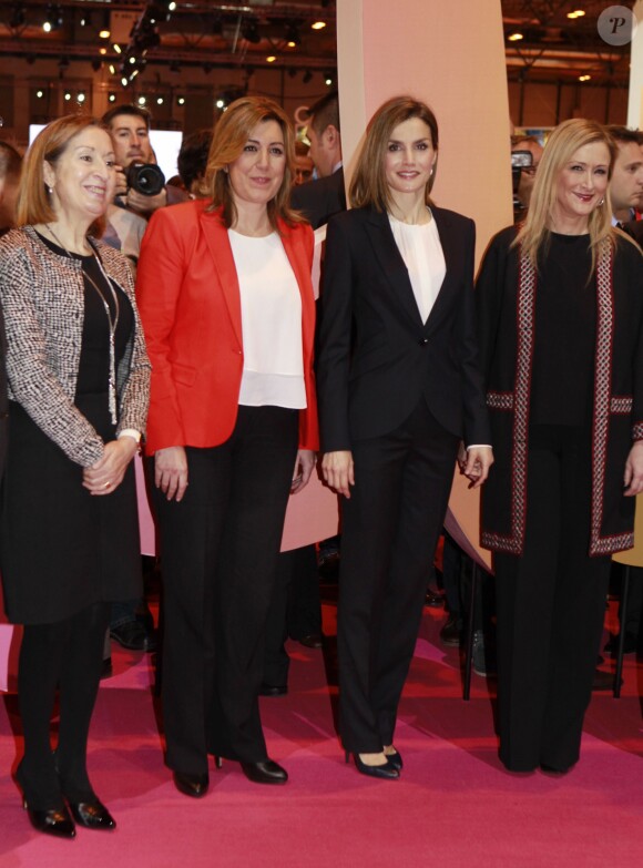 La reine Letizia d'Espagne inaugurait le 20 janvier 2016 la 36e édition du FITUR, le Salon international du tourisme de Madrid, au Parc des Expositions Juan Carlos Ier.
