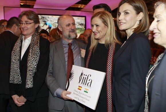 La reine Letizia d'Espagne inaugurait le 20 janvier 2016 la 36e édition du FITUR, le Salon international du tourisme de Madrid, au Parc des Expositions Juan Carlos Ier.