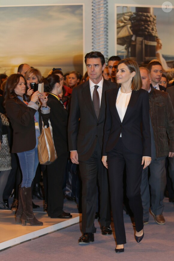 La reine Letizia d'Espagne inaugurait le 20 janvier 2016 la 36e édition du FITUR, le Salon international du tourisme de Madrid, au Parc des Expositions Juan Carlos Ier.