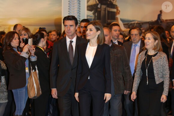 La reine Letizia d'Espagne inaugurait le 20 janvier 2016 la 36e édition du FITUR, le Salon international du tourisme de Madrid, au Parc des Expositions Juan Carlos Ier.