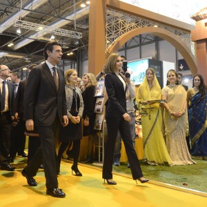 La reine Letizia d'Espagne inaugurait le 20 janvier 2016 la 36e édition du FITUR, le Salon international du tourisme de Madrid, au Parc des Expositions Juan Carlos Ier.