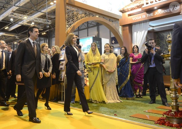 La reine Letizia d'Espagne inaugurait le 20 janvier 2016 la 36e édition du FITUR, le Salon international du tourisme de Madrid, au Parc des Expositions Juan Carlos Ier.