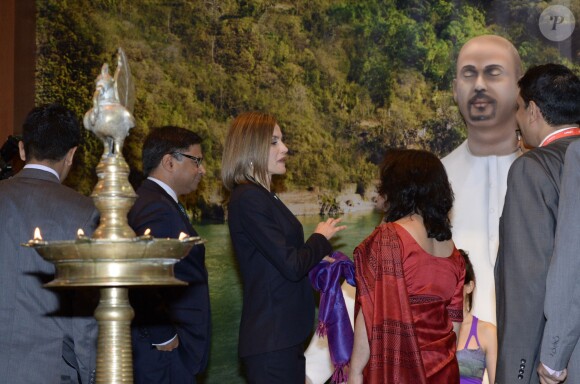 La reine Letizia d'Espagne inaugurait le 20 janvier 2016 la 36e édition du FITUR, le Salon international du tourisme de Madrid, au Parc des Expositions Juan Carlos Ier.