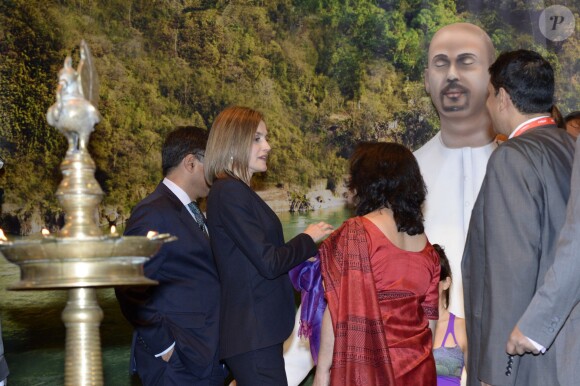 La reine Letizia d'Espagne inaugurait le 20 janvier 2016 la 36e édition du FITUR, le Salon international du tourisme de Madrid, au Parc des Expositions Juan Carlos Ier.