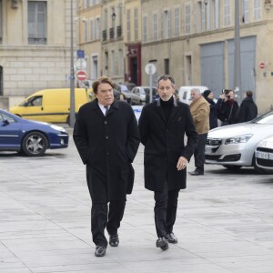 Bernard Tapie assistait le 23 janvier 2016 aux obsèques d'Edmonde Charles-Roux en la cathédrale de la Major (Sainte-Marie-Majeure) à Marseille.