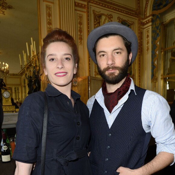 Éléonore Arnaud et Alexis Moncorgé - Réception en l'honneur des nommés aux Molières 2015 au Ministère de la Culture à Paris le 15 avril 2015