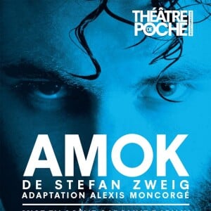 Affiche de la pièce Amok avec Alexis Moncorgé, le petit-fils de Jean Gabin.