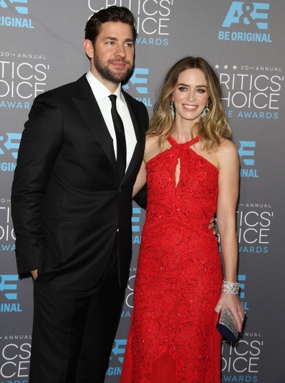 Emily Blunt et son mari John Krasinski - La 20ème soirée annuelle des "Critics Choice Movie Awards" à Hollywood, le 15 janvier 2015.