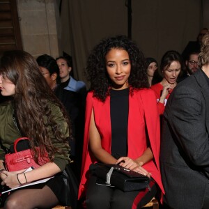 Flora Coquerel assiste au défilé Julien Fournié (collection haute couture printemps-été 2016) à l'Oratoire du Louvre. Paris, le 26 janvier 2016.