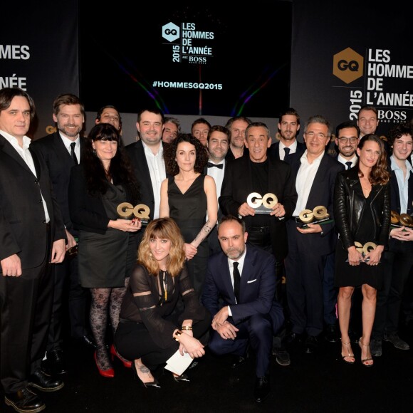 Exclusif - Laurent Sourisseau (Riss), Nikolaj Coster-Waldau, Jean-François Piège, Corinne Rey (Coco), Jean Michel Jarre, Frédéric Mazzella, Didier Rappaport, Thierry Ardisson, Kevin Trapp, Camille Cottin, Vincent Lacoste, Laurent Blanc, Reda Kateb, Xavier Romatet, Emmanuel Poncet, Daphné Bürki - Cérémonie des GQ, Les Hommes de l'Année 2015 au Shangri-La Hotel à Paris, le 25 janvier 2016. ©Rachid Bellak/Bestimage