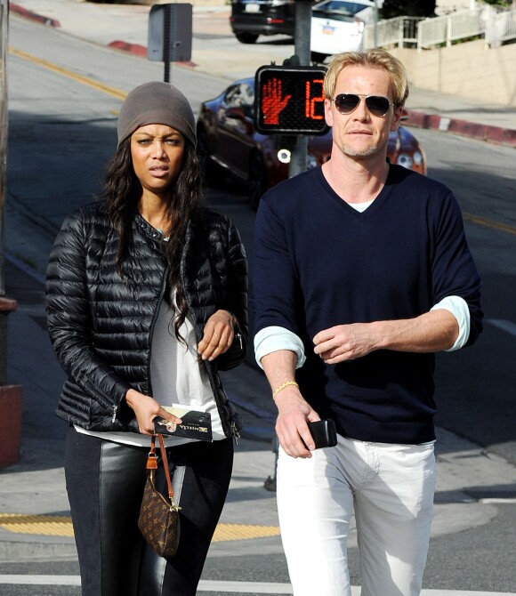 Tyra Banks et son amoureux Erik Aslaen février 2014