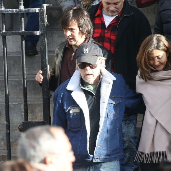 Renaud et Ingrid Betancourt aux obsèques de Michel Delpech en l'église Saint-Sulpice à Paris, le 8 janvier 2016.
