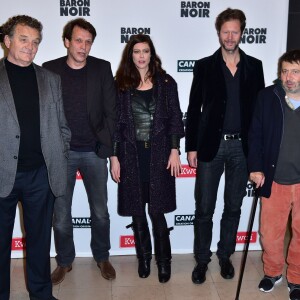 Anna Mouglalis, Thomas Bourguignon, Michel Muller - Photocall de la série de Canal+ "Baron Noir" à la Maison de la Mutualité à Paris le 27 janvier 2016. © Giancarlo Gorassini