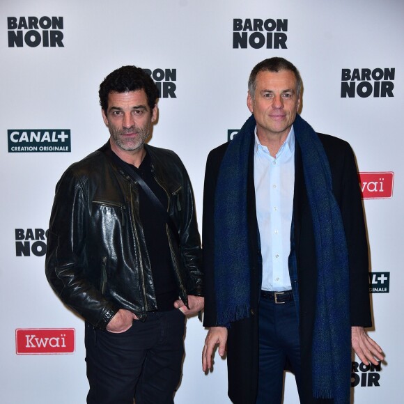 Edouard Martin et Bruno Gaccio - Photocall de la série de Canal+ "Baron Noir" à la Maison de la Mutualité à Paris le 27 janvier 2016. © Giancarlo Gorassini