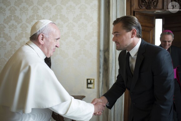 Leonardo DiCaprio a rencontre le pape François au Vatican le 28 janvier 2016. Ils ont notamment parlé écologie.
