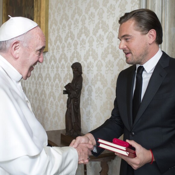 Leonardo DiCaprio a rencontre le pape François au Vatican le 28 janvier 2016.