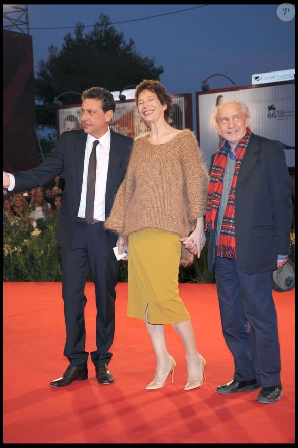 Sergio Castellitto, Jane Birkin, Jacques Rivette - Avant-première du film "36 Vues du Pic Saint Loup" lors de la Mostra de Venise en 2009
