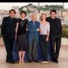 Bruno Todeschini, Jeanne Balibar, Jacques Rivette, Marianne Basler, Sergio Castellito - Photocall du film Va Savoir lors du Festival de Cannes 2001