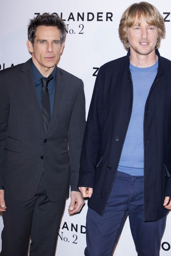 Ben Stiller et Owen Wilson - Photocall du film "Zoolander 2" à l'hôtel Plaza Athénée à Paris, le 29 janvier 2016.