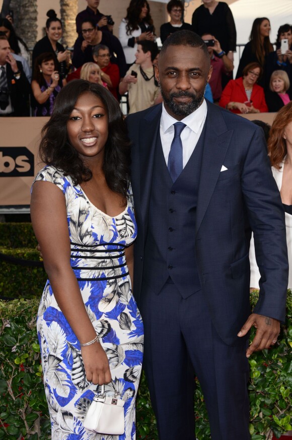Idris Elba et sa fille Isan assistent aux 22e Screen Actors Guild Awards au Shrine Auditorium. Los Angeles, le 30 janvier 2016.