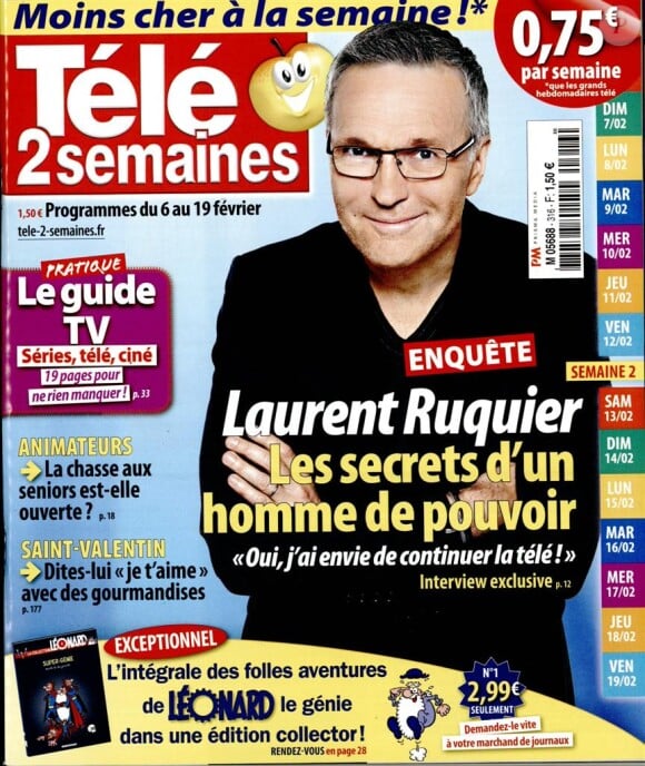 Magazine Télé 2 semaines en kiosques le 1er février 2016.