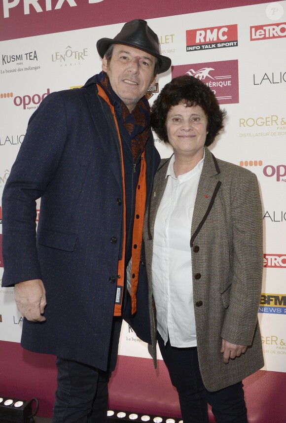 Jean-Luc Reichmann et Dominique Bayle - La 95ème édition du Prix d'Amérique Opodo à l'Hippodrome de Paris-Vincennes, le 31 janvier 2016. © Guirec Coadic/Bestimage