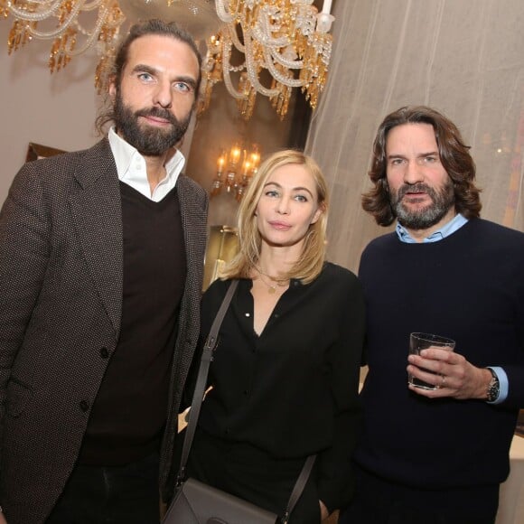 Exclusif - John Nollet, Emmanuelle Béart et Frédéric Beigbeder - Soirée Baccarat "Wedding in Colour" à Paris le 22 janvier 2016. Baccarat célèbre ses nouvelles collections Printemps-Eté 2016 lors d'une soirée haute en couleurs rythmée par un dj set exceptionnel de Frédéric Beigbeder. © Denis Guignebourg/Bestimage