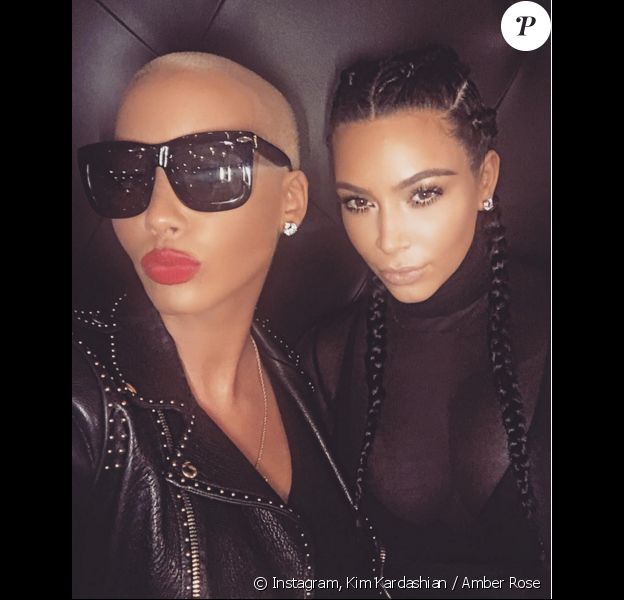 Amber Rose et Kim Kardashian : les deux bombes "rivales" se retrouvent ! Photo publiée le 1er février 2015.