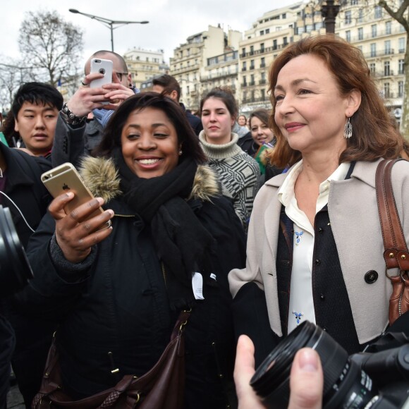 Catherine Frot - Arrivées au déjeuner des nommés aux César 2016 au Fouquet's à Paris, le 6 février 2016. ©Lionel Urman/Bestimage