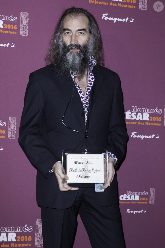 Warren Ellis nommé pour le César de la meilleure musique originale dans "Mustang" - Déjeuner des nommés aux César 2016 au Fouquet's à Paris, le 6 février 2016. ©Olivier Borde/Bestimage