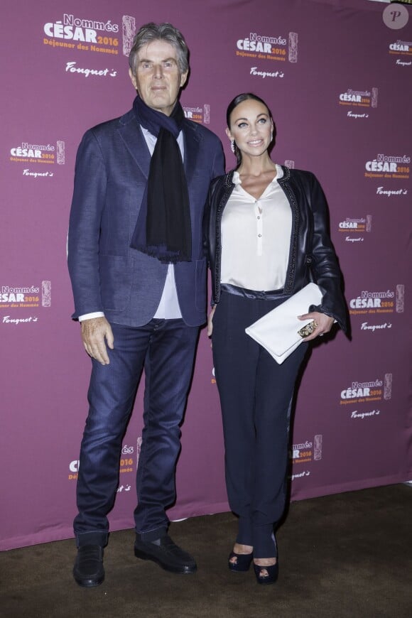Dominique Desseigne et sa compagne Alexandra Cardinale - Déjeuner des nommés aux César 2016 au Fouquet's à Paris, le 6 février 2016. ©Olivier Borde/Bestimage