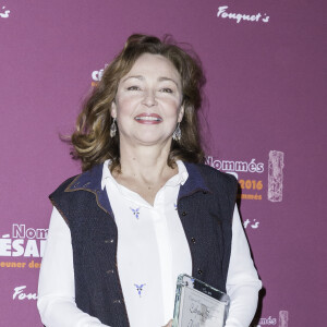 Catherine Frot nommée pour le César de la meilleure actrice dans "Marguerite" - Déjeuner des nommés aux César 2016 au Fouquet's à Paris, le 6 février 2016. ©Olivier Borde/Bestimage