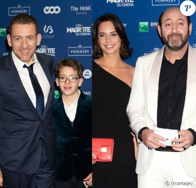 Dany Boon et son fils Eytan, Karad Merad et Julie Vignali - 6ème édition des prix Magritte du cinéma à Bruxelles en Belgique le 6 février 2016.
