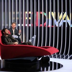 Exclusif - Cyril Hanouna et Marc-Olivier Fogiel, lors de l'enregistrement de l'émission Le Divan, le 9 janvier 2016 à la Plaine St-Denis. Elle sera diffusée le 9 février 2016 à 23h10, sur France 3. © Dominique Jacovides