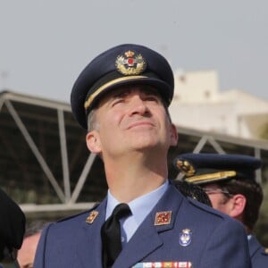 Le roi Felipe VI d'Espagne en visite à l'école de parachutisme "Mendez Parada" à Murcie le 9 février 2016.