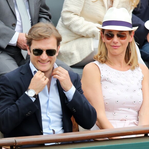 Laurence Ferrari et son mari Renaud Capucon - Jour 8 - People aux Internationaux de France de tennis de Roland Garros a Paris le 2 juin 2013.