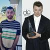 Sam Smith est transformé : Sur Instagram en 2016 (à gauche) et lors d'une remise de prix en 2014 (à droite).