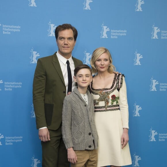 Michael Shannon, Jaeden Lieberher et Kirsten Dunst - Photocall de "Midnight Special" au 66e festival du film de Berlin le 12 février 2016.