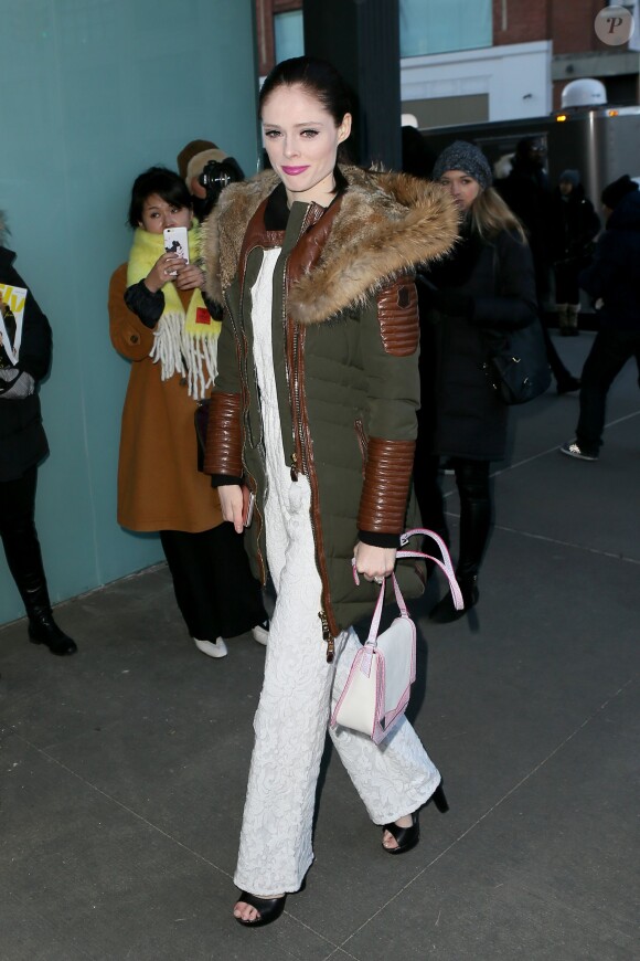 Coco Rocha au défilé de mode Diane von Furstenberg lors de la Fashion Week de New York, le 14 février 2016