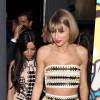 Taylor Swift entourée de son petit ami Calvin Harris et ses copines Camila Cabello et Lorde quittent le Hyde Sunset après l'afterparty des Grammy's à West Hollywood, Los Angeles, le 15 février 2016