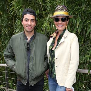 Cristina Cordula et son fils Enzo - Internationaux de France de tennis de Roland Garros le 3 juin 2015.